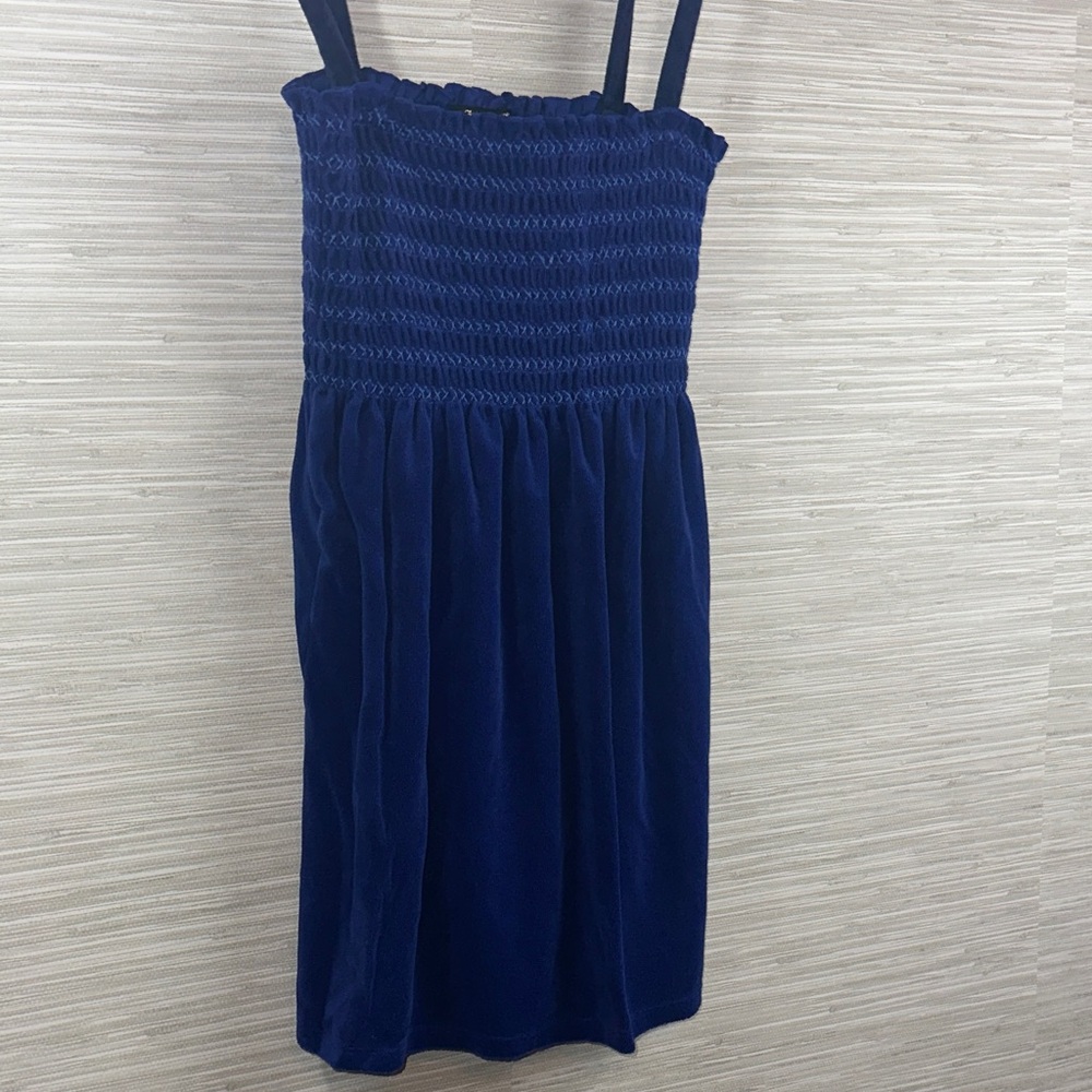 Juicy Couture Black Label L Royal Blue Smocked Terry swim cover or sundress